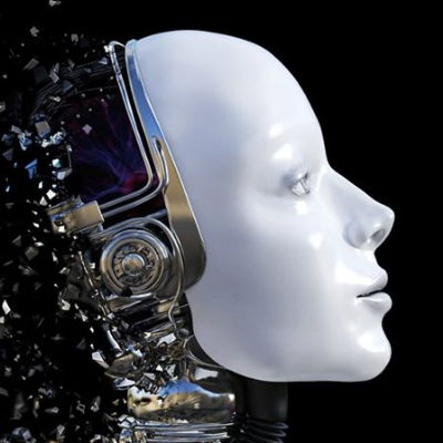 Robot head logo, linking to the home page